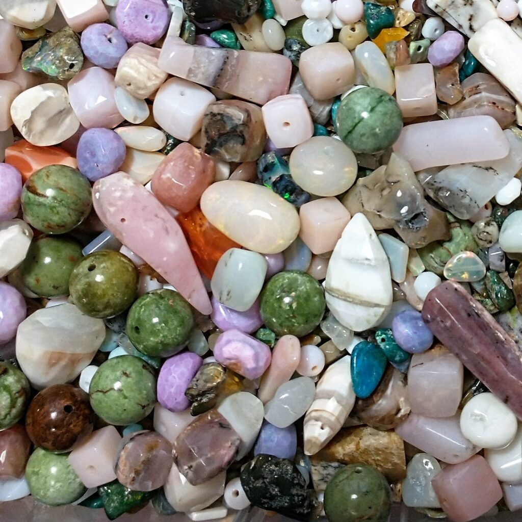 selection of opal beads