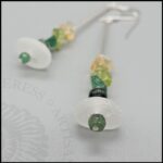 925 sterling silver drop earrings with seaglass, emerald, aventurine, peridot and citrine