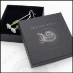 925 sterling silver drop earrings with seaglass, emerald, aventurine, peridot and citrine