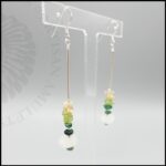 925 sterling silver drop earrings with seaglass, emerald, aventurine, peridot and citrine