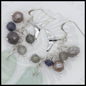 handmade sterling silver earrings with natural pearls
