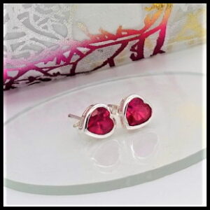 sterling silver studs with rubies