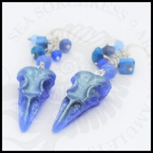 handmade earrings with blue gemstones