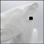 image of 10mm square 925 sterling silver whitby jet studs