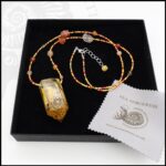 handmade citrine, amber and carnelian orgone crystal necklace