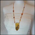 handmade citrine, amber and carnelian orgone crystal necklace