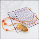 handmade citrine, amber and carnelian orgone crystal necklace